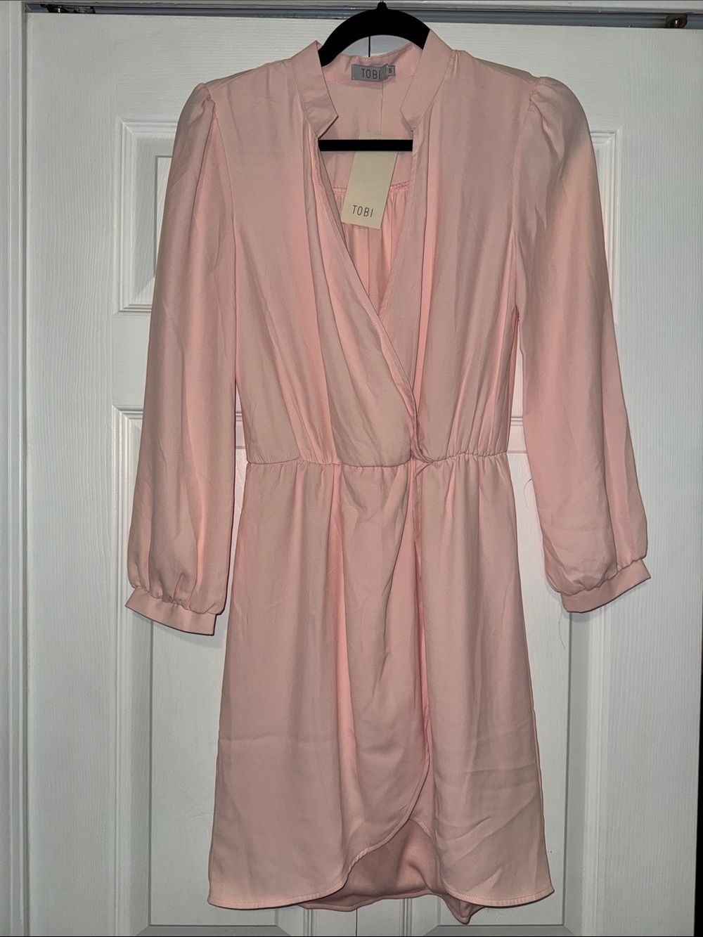 Tobi Blush Pink Wrap-Style Mini Dress
